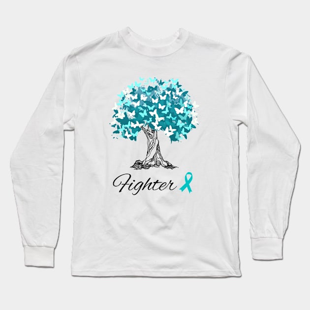 Raising Support & Awareness Fighter Tree With Butterflies Long Sleeve T-Shirt by MerchAndrey